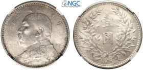 China, Republic, Dollar year 3 (1914), L&M-63 Ag mm 39 in Slab NGC MS63