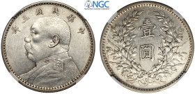 China, Republic, Dollar year 3 (1914), L&M-63 Ag mm 39 in Slab NGC AU58