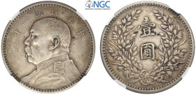 China, Republic, Dollar year 3 (1914), L&M-63 Ag mm 39 in Slab NGC VF35