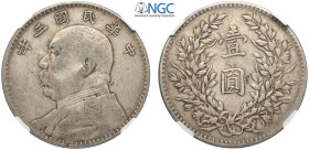 China, Republic, Dollar year 3 (1914), L&M-63 Ag mm 39 in Slab NGC VF20