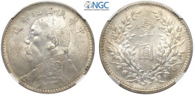 China, Republic, Dollar year 9 (1920), L&M-77 Ag mm 39 in Slab NGC MS61