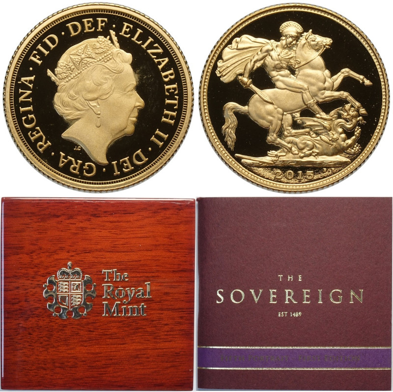 Great Britain, Elizabeth II (1952-2022), Sovereign 2015 Fifth Portrait, Au mm 22...