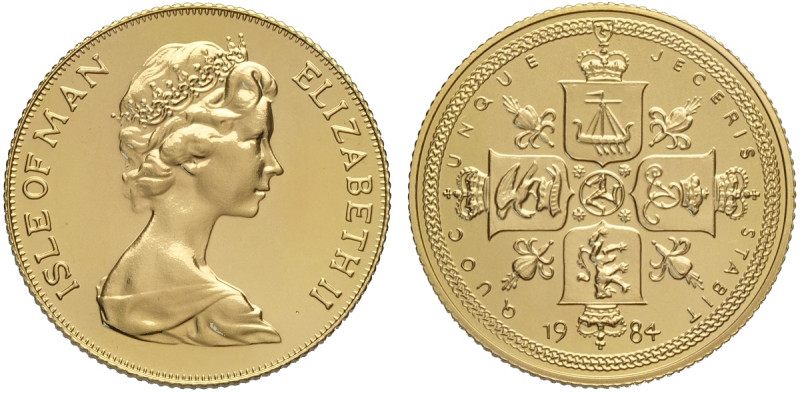 Isle of Man, Elizabeth II (1952-2022), Sovereign 1984, Mintage: 20, Au mm 22 BU