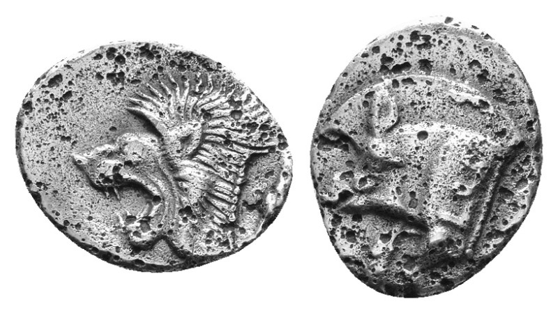 Mysia, Kyzikos. Circa 450-400 BC AR Hemiobol. 0,76g