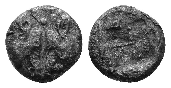 Lesbos, Uncertain. Billon Obol Circa 500-450 BC. AR 0,74g