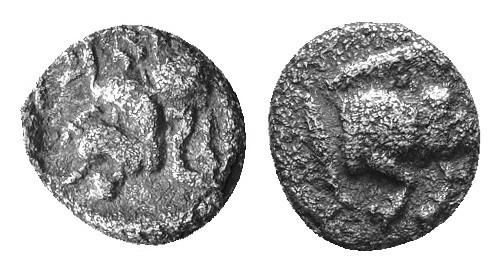 Mysia, Kyzikos. Circa 450-400 BC AR Hemiobol 0,24g