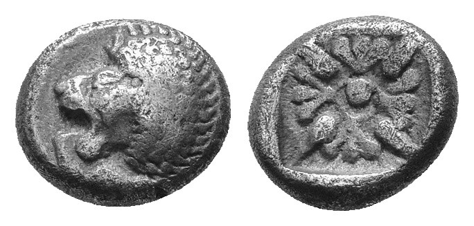 Ionia, Miletos AR Obol. Late 6th-early 5th century BC. 1,12g