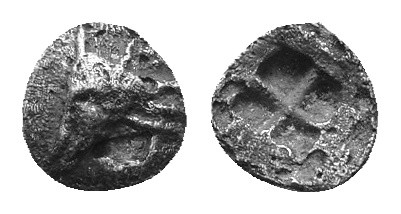 MYSIA. Kyzikos. Obol ( Circa 600-550 BC). AR 0,09g