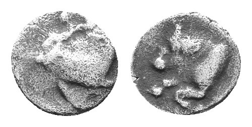 CARIA, Uncertain Mint Circa 450-400 BC. AR 0,19g