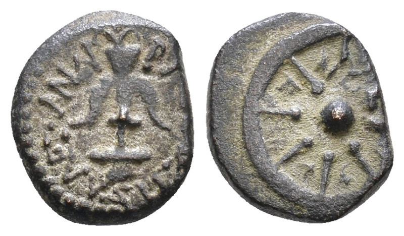 JUDAEA, Hasmoneans. Alexander Jannaios (Yehonatan). 103-76 BCE. Æ Prutah 1,38g