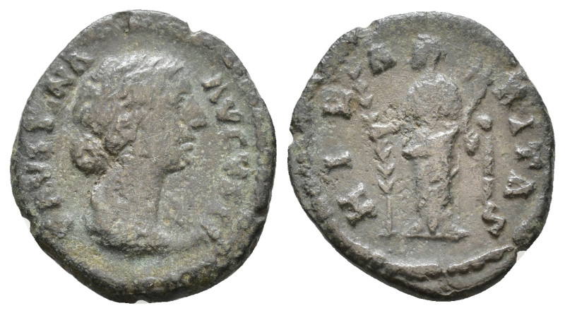 Faustina II (wife of M. Aurelius) AE Denarius. Rome, after AD 161. FAVSTINA AVGV...