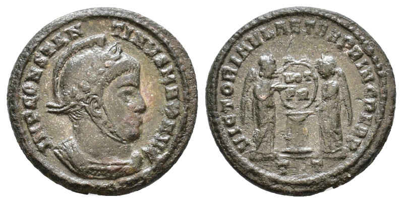 Constantinus I., 307-337 AD. AE Follis 318-319 AD. Ticinum, 3. Offizin. AE 3,12g