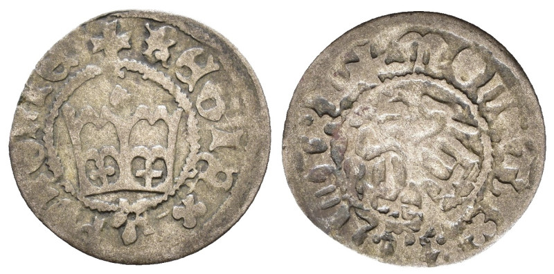 POLAND. Kasimir Jagiello, 1447-1492 AD. AR Half Groschen 0,74g