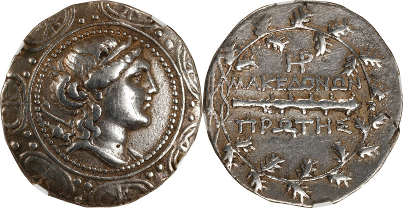 MACEDON. Under the Romans. AR Tetradrachm, Amphipolis Mint, First Meris, ca. 167...