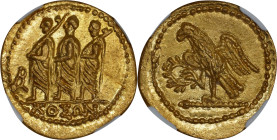 THRACE. Koson. AV Stater (8.41 gms), Mid 1st Century B.C. NGC MS, Strike: 5/5 Surface: 3/5. Slight Bend.
HGC-3.2, 2049; RPC-1, 1701B. Obverse: Roman ...