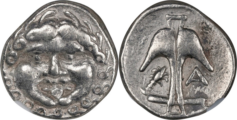 THRACE. Apollonia Pontika. AR Drachm, ca. 5th-4th Centuries B.C. NGC EF.
SNG Co...
