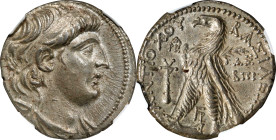 SYRIA. Seleukid Kingdom. Antiochos VII Sidetes, 138-129 B.C. AR Tetradrachm (14.14 gms), Tyre Mint, dated SE 182 (131/0 B.C.). NGC Ch AU, Strike: 4/5 ...