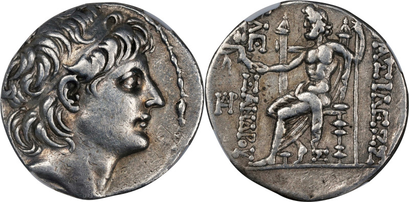 SYRIA. Seleukid Kingdom. Alexander II, 128-123 B.C. AR Tetradrachm, Antioch on t...