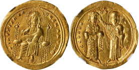 ROMANUS III, 1028-1034. AV Histamenon Nomisma (4.40 gms), Constantinople Mint. NGC AU, Strike: 5/5 Surface: 4/5.
S-1819. Obverse: Christ Pantokrator ...