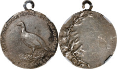 ARGENTINA. International Hunting Club Silver Medal, ND (ca. late 19th Century). NGC AU-53.
Diameter: 30mm. Suspension loop at 12 o'clock. Obverse: bi...