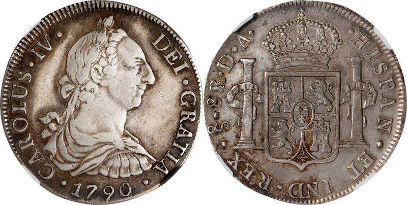 CHILE. 8 Reales, 1790-So DA. Santiago Mint. Charles IV. NGC AU Details--Cleaned....