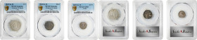 CHILE. Trio of Silver Minors (3 Pieces), 1845 & 1846. Santiago Mint. All PCGS Certified.
1) 2 Reales, 1845-So IJ. PCGS Genuine--Cleaned, VF Details. ...