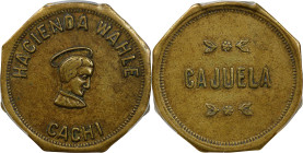 COSTA RICA. Cachi. Cartago. Hacienda Wahle. Coffee Plantation Token, ND (ca. Late 19th to Early 20th Centuries). PCGS VF-35.
Schimmel-179. 8-sided ed...