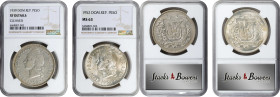 DOMINICAN REPUBLIC. Duo of Pesos (2 Pieces), 1939 & 1952. Both NGC Certified.
KM-22. 1) 1939. Philadelphia Mint. NGC EF Details--Cleaned. Mintage: 15...