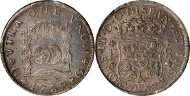 GUATEMALA. 8 Reales, 1768-G P. Guatemala Mint. Charles III. NGC AU Details--Scratches.
KM-27.1; Cal-817. Quite an eye appealing piece given the desig...