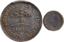 GUATEMALA. Guadalupe La Ceiba, Costa Cuca (Colomba). Alberto Flores. Silver Plantation Real Token, 1886. PCGS Genuine--Cleaned, AU Details.
Rulau-GMA...