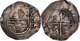 MEXICO. Cob 4 Reales, ND (1589-98)-Mo F. Mexico City Mint. Philip II. PCGS EF-40.
Calico-509. Weight: 13.43 gms. Numerical denomination fully visible...
