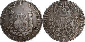 MEXICO. 8 Reales, 1761-Mo MM. Mexico City Mint. Charles III. NGC VF-35.
KM-105; Cal-1075; Yonaka-M8-61E3. A beautiful Pillar Dollar exhibiting modera...