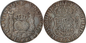 MEXICO. 8 Reales, 1765-Mo MF. Mexico City Mint. Charles III. PCGS VF-35.
KM-105; Cal-1088. Medium pewter gray with soft flaxen amber undertones, cabi...
