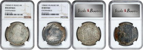 MEXICO. Duo of Chopmarked 8 Reales (2 Pieces), 1784-Mo FF. Mexico City Mint. Charles III. Both NGC Certified.
KM-106.2; Cal-1126. 1) NGC EF Details--...