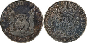 MEXICO. 4 Reales, 1768-Mo MF. Mexico City Mint. Charles III. PCGS Genuine--Scratch, VF Details.
KM-96; Cal-881; Yonaka-M4-68. Gunmetal gray surfaces ...