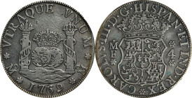 MEXICO. 4 Reales, 1769-Mo MF. Mexico City Mint. Charles III. PCGS Genuine--Tooled, VF Details.
KM-96; Cal-882. This is an evenly patinated silver gra...
