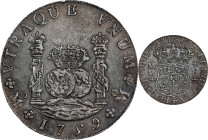 MEXICO. 8 Reales, 1759-Mo MM. Mexico City Mint. Ferdinand VI. ANACS EF-45 Details--Damaged.
KM-104.2; Cal-495. An attractive dove gray toning with li...