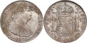 MEXICO. 8 Reales, 1801-Mo FT. Mexico City Mint. Charles IV. NGC Unc Details--Obverse Stained.
KM-109; Cal-972; FC-89A; Yonaka-M8-101B. A rather lustr...