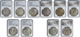 MEXICO. Quintet of 8 Reales (5 Pieces), 1794-97. Mexico City Mint. Charles IV. All NGC Certified.
1) 1794-Mo FM. NGC Good Details, Chopmarked. KM-109...