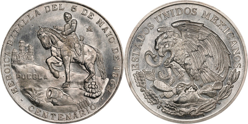 MEXICO. Battle of Cinco de Mayo Silver Medal, ND (1962). Mexico City Mint. PCGS ...