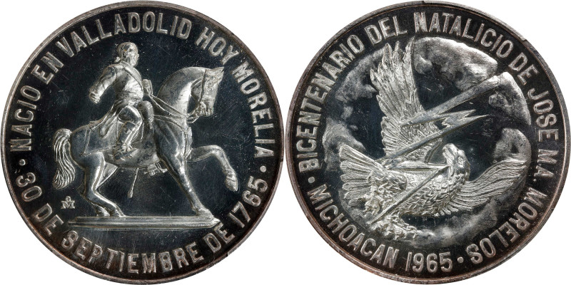 MEXICO. 200th Anniversary of the Birth of Jose Maria Morelos Silver Medal, 1965-...