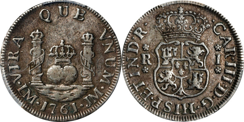 PERU. Real, 1761-LM JM. Lima Mint. Charles III. PCGS VF-35.
KM-61; Cal-344. PCG...