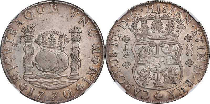 PERU. 8 Reales, 1770-LM JM. Lima Mint. Charles III. NGC EF Details--Cleaned.
KM...