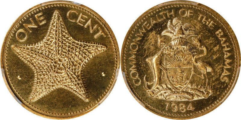 BAHAMAS. Cent, 1984. London Mint. PCGS SPECIMEN-63.
KM-59. Delightful surfaces ...