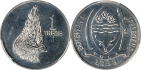 BOTSWANA. Thebe, 1989. Llantrisant Mint. PCGS SPECIMEN-67.
KM-3. Dished with liquified brilliance across the surfaces, this seductive piece from the ...
