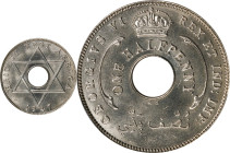 BRITISH WEST AFRICA. 1/2 Penny, 1947-KN. Birmingham (Kings Norton) Mint. George VI. PCGS SPECIMEN-66.
KM-18. Pools of satin luster adorn the obverse,...