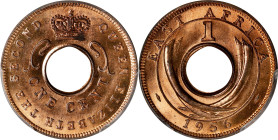 EAST AFRICA. Cent, 1956-KN. Birmingham (Kings Norton) Mint. Elizabeth II. PCGS SPECIMEN-65 Red.
KM-35. Simply delightful mint red coloration remains ...