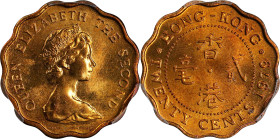 HONG KONG. 20 Cents, 1979. Llantrisant Mint. Elizabeth II. PCGS SPECIMEN-64.
KM-36. Crisply struck and featuring a generous lustrous flash at all ang...