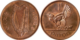 IRELAND. Penny, 1968. London Mint. PCGS SPECIMEN-64 Red Brown.
KM-11. A delightful near Gem Specimen that exhibits shimmering brilliance across the f...