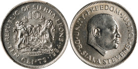 SIERRA LEONE. 10 Cents, 1984. Llantrisant Mint. PCGS SPECIMEN-67.
KM-34. A dazzling Superb Gem that displays not the smallest imperfection when exami...
